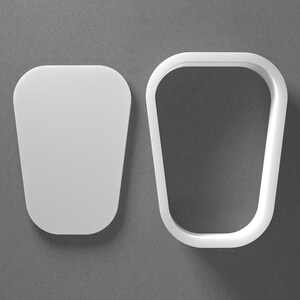 Rounded Tall Trapezium Cookie Cutter & Polymer Clay Earring, Pottery Tool image 1