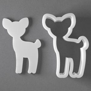 Young Baby Deer Cookie Cutter & Fawn Woodland Animal Polymer Clay Earring, Pottery Tool image 1
