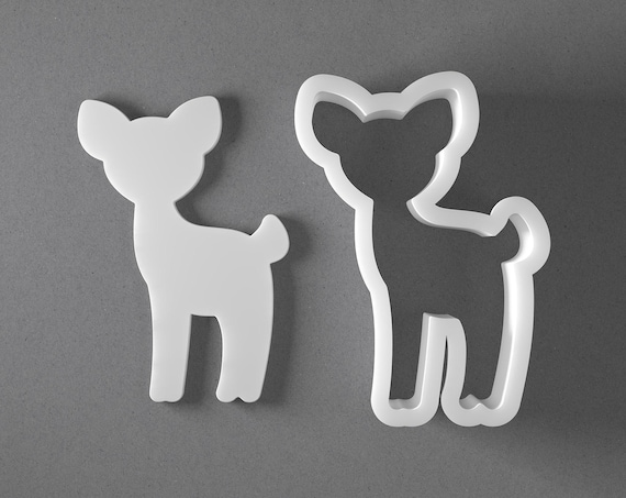 Young Baby Deer Cookie Cutter & Fawn Woodland Animal Polymer Clay Earring, Pottery Tool