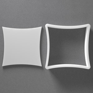 Concave Square Cookie Cutter - From Mini To Large - Polymer Clay Jewelry And Earring Cutter Tool - Mirrored Pair Set