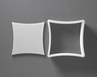 Tagliabiscotti quadrato concavo - Da mini a grande - Strumento per tagliare gioielli e orecchini in argilla polimerica - Set di coppie a specchio