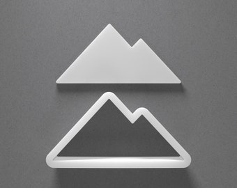 Mountain Peak Cookie Cutter - From Mini To Large - Polymer Clay Jewelry And Earring Cutter Tool - Mirrored Pair Set