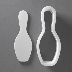 Bowling Pin Cookie Cutter & Polymer Clay Earring, Pottery Tool image 1