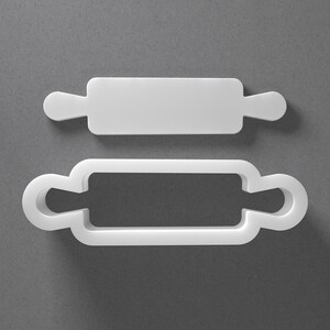 Rolling Pin Cookie Cutter & Polymer Clay Earring, Pottery Tool image 1
