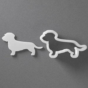 Wire Haired Dachshund Cookie Cutter & Wirehaired Polymer Clay Earring, Pottery Tool image 1