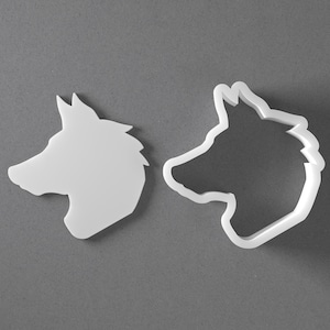 Cortador de galletas con forma de cabeza de lobo y arete de arcilla polimérica con forma de animal, herramienta de cerámica