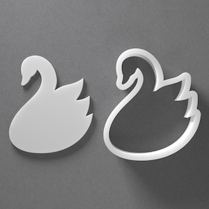 Elegant Swan Cookie Cutter & Animal Bird Polymer Clay Earring, Pottery Tool image 1