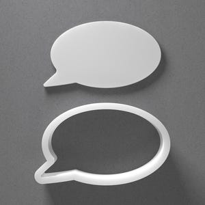 Speech Bubble Cookie Cutter & Cartoon Polymer Clay Earring, Pottery Tool image 1