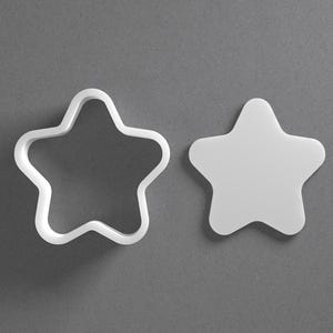 Rounded Five Pointed Star Cookie Cutter & Polymer Clay Earring, Pottery Tool