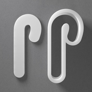 Christmas Candy Cane Cookie Cutter & Polymer Clay Earring, Pottery Tool image 1