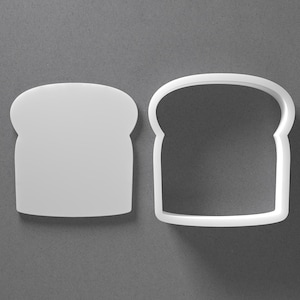 Tagliabiscotti a forma di fetta di pane tostato e orecchini in pasta polimerica alimentare, strumento per ceramica