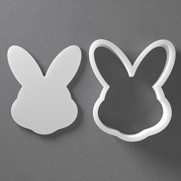 Easter Bunny Head Cookie Cutter - From Mini To Large - Polymer Clay Jewelry And Earring Cutter Tool - Mirrored Pair Set