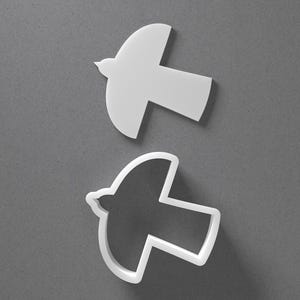 Simple Abstract Bird Cookie Cutter & Animal Wings Polymer Clay Earring, Pottery Tool image 1