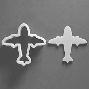 Airplane Cookie Cutter - From Mini To Large - Plane Aeroplane Polymer Clay Jewelry And Earring Cutter Tool - Mirrored Pair Set