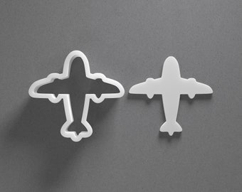 Airplane Cookie Cutter - From Mini To Large - Plane Aeroplane Polymer Clay Jewelry And Earring Cutter Tool - Mirrored Pair Set