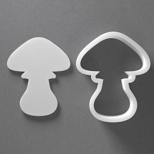 Toadstool Mushroom Cookie Cutter & Fungus Polymer Clay Earring, Pottery Tool image 1