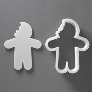 Bitten Head Christmas Gingerbread Man Cookie Cutter & Polymer Clay Earring, Pottery Tool image 1