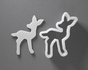 Fawn Cookie Cutter & Young Baby Deer Polymer Clay Earring, Pottery Tool