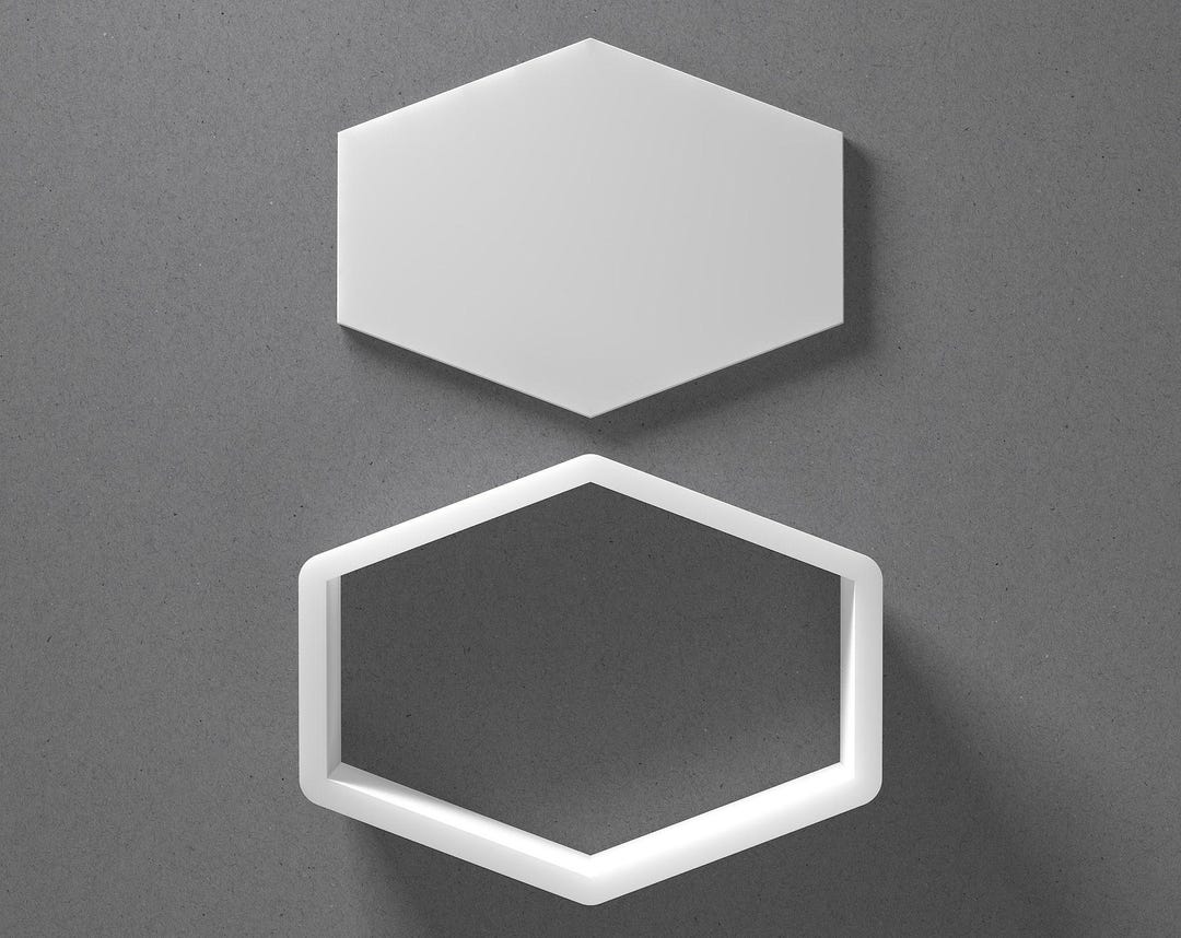 Ruby Cookie Cutter Hexagon Plaque Cookie Cutter & Ruby Gem Jewel Polymer Clay Earring ...