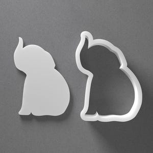 Sitting Baby Elephant Cookie Cutter & Raised Trunk Polymer Clay Earring, Pottery Tool image 1