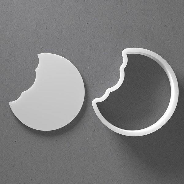 Bitten Cookie Cookie Cutter - From Mini To Large - Bite Teeth Mark Polymer Clay Jewelry And Earring Cutter Tool - Mirrored Pair Set