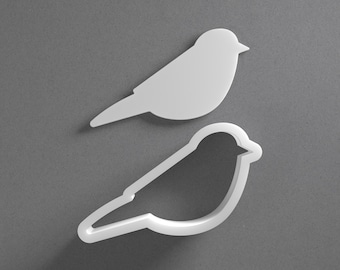 Simple Bird Cookie Cutter - From Mini To Large - Polymer Clay Jewelry And Earring Cutter Tool - Mirrored Pair Set