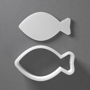 Fish Cookie Cutter & Swimming Sardine Polymer Clay Earring, Pottery Tool image 1