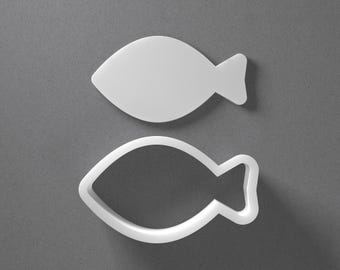 Fish Cookie Cutter & Swimming Sardine Polymer Clay Earring, Pottery Tool