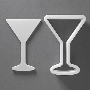Martini Cocktail Glass Cookie Cutter & Polymer Clay Earring, Pottery Tool image 1