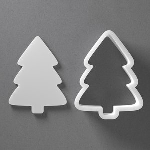 Christmas Tree Cookie Cutter - From Mini To Large - Xmas Polymer Clay Jewelry And Earring Cutter Tool - Mirrored Pair Set