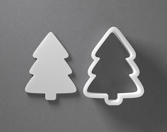 Christmas Tree Cookie Cutter - From Mini To Large - Xmas Polymer Clay Jewelry And Earring Cutter Tool - Mirrored Pair Set
