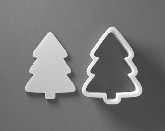 Christmas Tree Cookie Cutter - From Mini To Large - Xmas Polymer Clay Jewelry And Earring Cutter Tool - Mirrored Pair Set