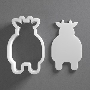 Stylized Cartoon Cow Cookie Cutter & Farm Animal Polymer Clay Earring, Pottery Tool image 1