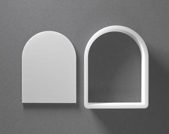 Alabaster Window Cookie Cutter & Arch Polymer Clay Earring, Pottery Tool
