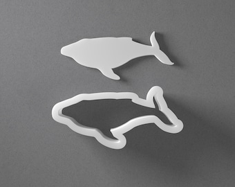Humpback Whale Cookie Cutter - From Mini To Large - Sea Animal Polymer Clay Jewelry And Earring Cutter Tool - Mirrored Pair Set