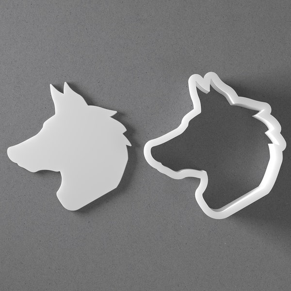 Wolf Head Cookie Cutter - From Mini To Large - Animal Polymer Clay Jewelry And Earring Cutter Tool - Mirrored Pair Set