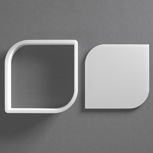 Emporte-pièce carré incurvé et coins arrondis Boucle d'oreille en pâte polymère, Outil de poterie