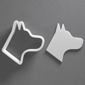 Dog Head Cookie Cutter & Animal Doberman Polymer Clay Earring, Pottery Tool image 1