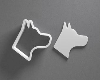 Hundekopf Cookie Cutter & Tier Dobermann Polymer Clay Ohrring, Keramik-Werkzeug