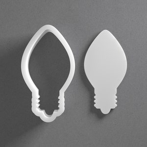 Cortador de galletas con forma de bombilla (mini y grande) - Herramienta para cortar joyas y aretes de arcilla polimérica con forma de bombilla - Juego de dos piezas con espejo