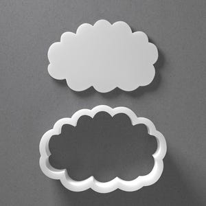 Whimsical Cloud Cookie Cutter & Polymer Clay Earring, Pottery Tool image 1