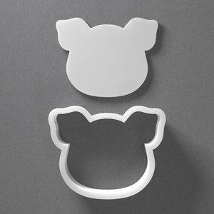 Pig Head Cookie Cutter - From Mini To Large - Farm Animal Polymer Clay Jewelry And Earring Cutter Tool - Mirrored Pair Set