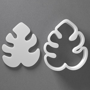 Monstera Blatt Cookie Cutter & organische Pflanzenform Fimo Ohrring, Keramik-Werkzeug Bild 1