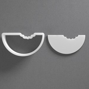 Bitten Watermelon Slice Cookie Cutter & Bite Teeth Polymer Clay Earring, Pottery Tool image 1