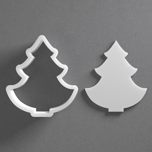 Elegant Christmas Tree Cookie Cutter & Xmas Polymer Clay Earring, Pottery Tool image 1