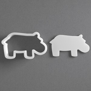 Hippo Cookie Cutter & Hippopotamus Animal Polymer Clay Earring, Pottery Tool image 1