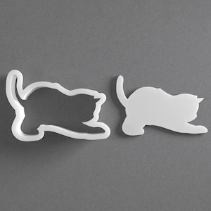 Cortador de biscoitos de gatinho brincando e brinco de gato em argila polimérica, ferramenta de cerâmica imagem 1