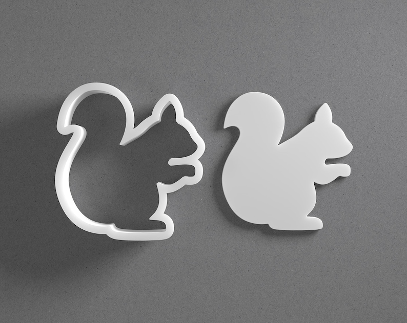 Squirrel Cookie Cutter From Mini To Large Animal Polymer Clay Jewelry And Earring Cutter Tool Mirrored Pair Set image 1