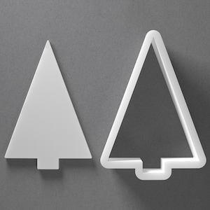 Stylized Christmas Tree Cookie Cutter - From Mini To Large - Xmas Polymer Clay Jewelry And Earring Cutter Tool - Mirrored Pair Set
