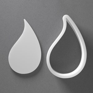 Water Drop Or Teardrop Cookie Cutter - From Mini To Large - Polymer Clay Jewelry And Earring Cutter Tool - Mirrored Pair Set